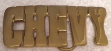 Vintage Solid Brass Belt Buckle chevy