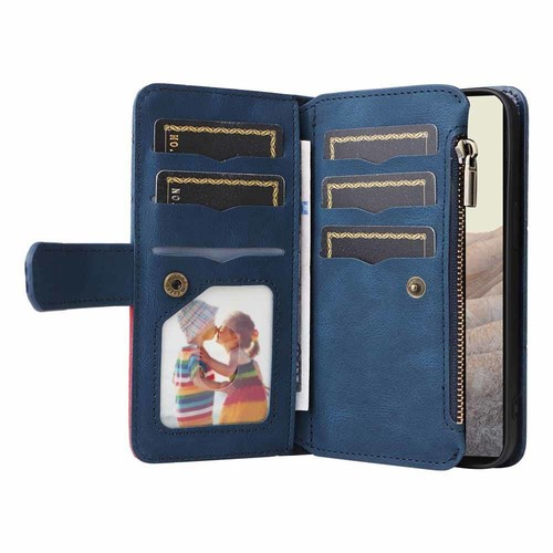 For Google Pixel 8 7 7A 6 Pro Zipper Wallet Card Holder Flip Leather Case Cover - Picture 3 of 43