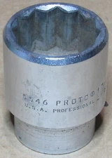 PROTO PROFESSIONAL, 1-7/16" SAE, 3/4" DRIVE, 12 PT, CHROME SOCKET #5546