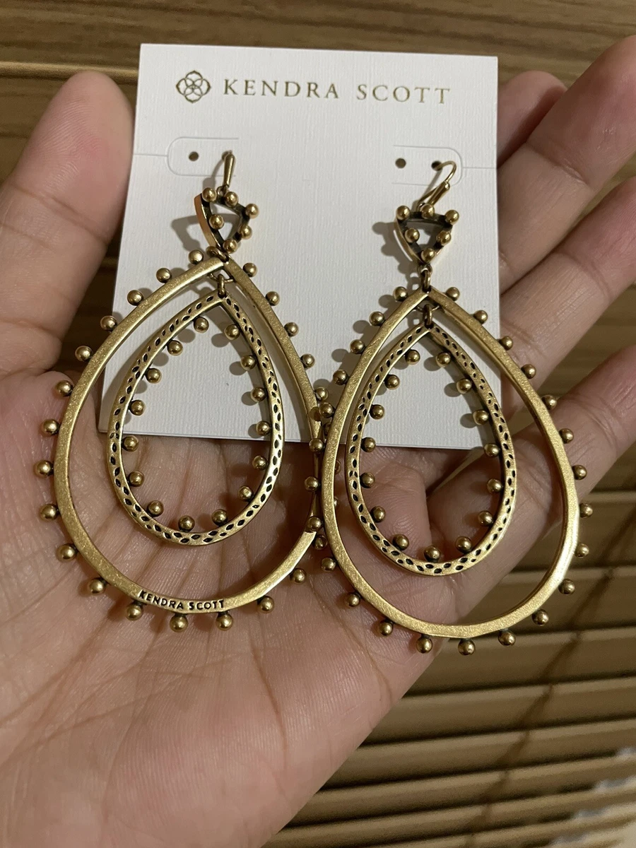 Kendra Scott Rumer Earrings Vintage Gold eBay