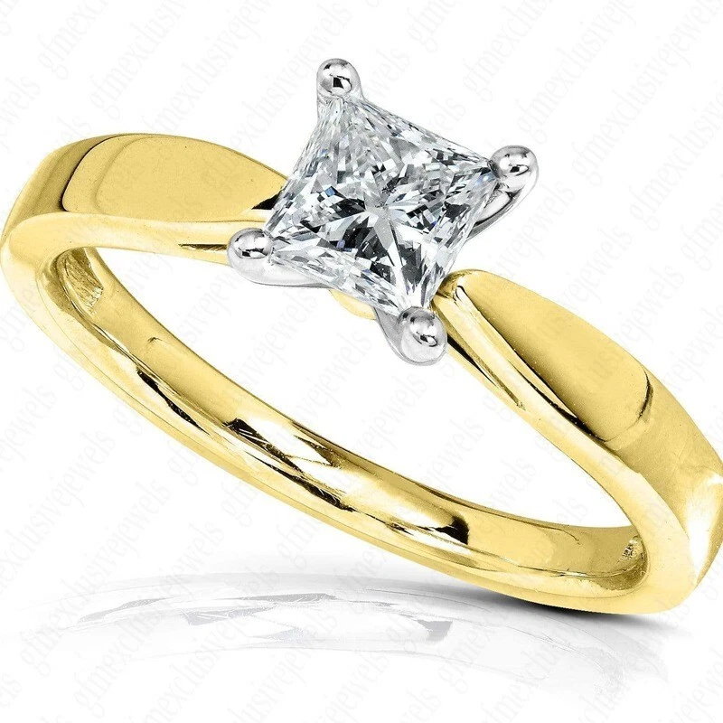IGI 1.00Ct Princess E VS1 Lab Grown Diamond Engagement Ring In 14k Two Tone Gold - Image 2 of 4