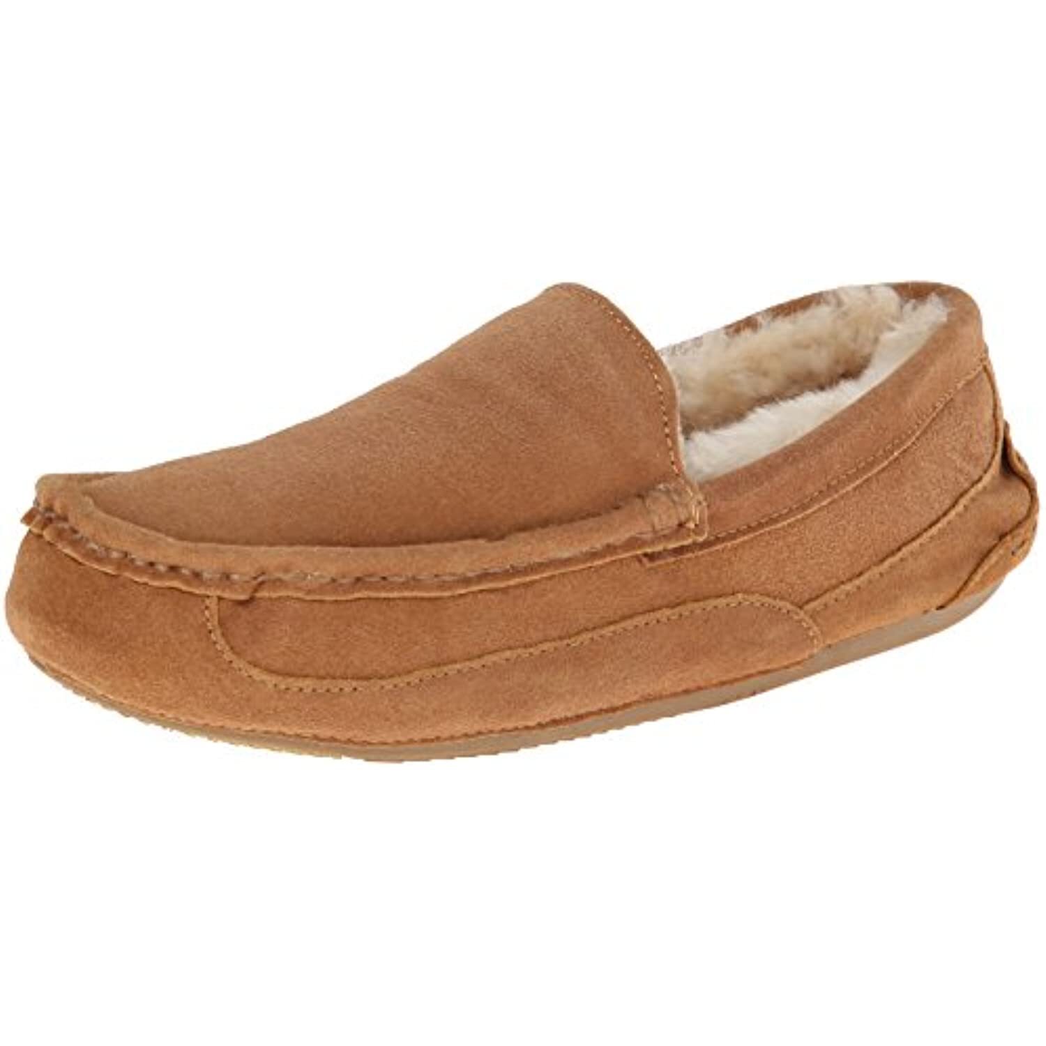 PANTOFOLA D’ORO Mocassino stile marrone uomo scamosciato punta oro mocassino mocassino fodera pelliccia sintetica nuovo senza scatola