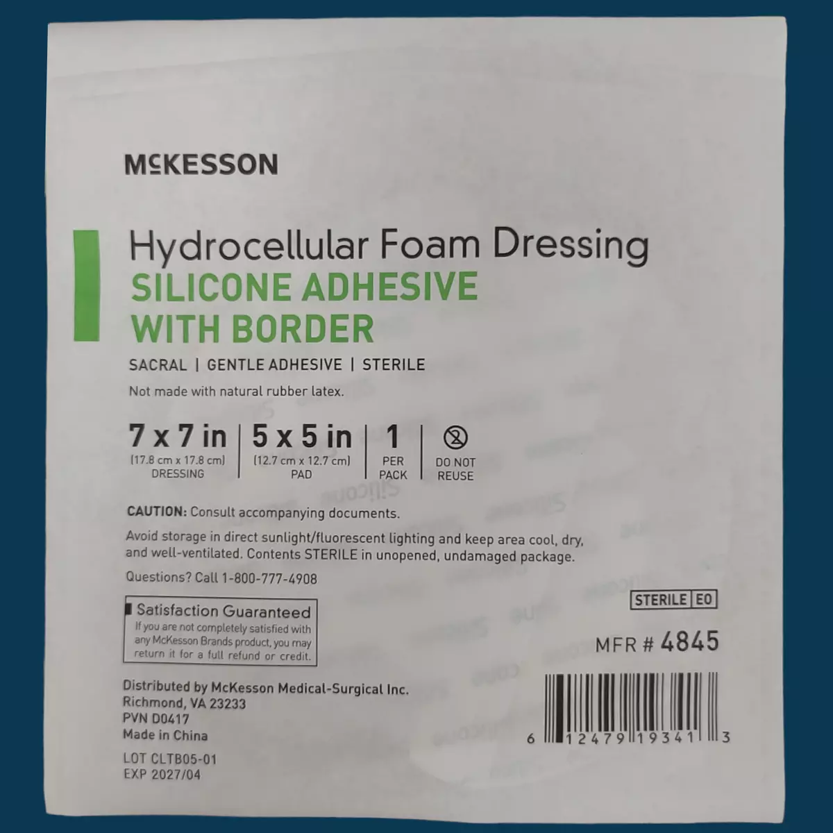 Mckesson hydrocellular foam dressing silicone adhesive border deals