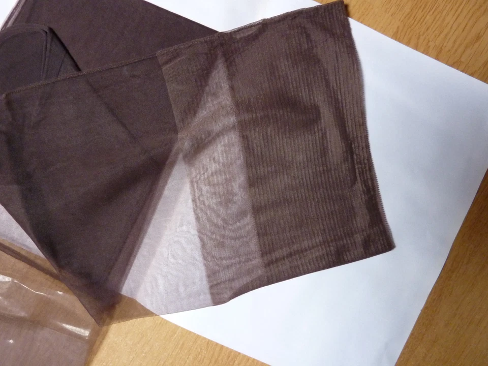 Bas nylon fully fashioned couture stockings vintage gris marron T4 - Photo 4/4