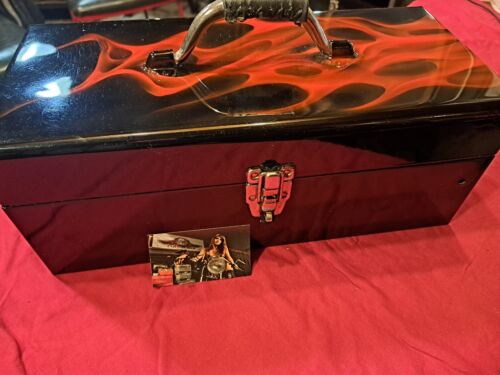 Vintage 1960s custom painted toolbox  flames tool box heavy duty - Picture 1 of 12