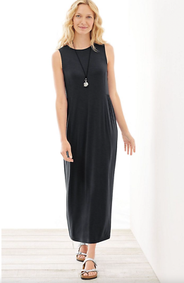 J.Jill ~M ~ NEW Stylish Shirred-Waist Knit Maxi Dress ~Black ~ NWT J.Jill ~M ~ NEW Stylish Shirred-Waist Knit Maxi Dress ~Black ~ NWT
