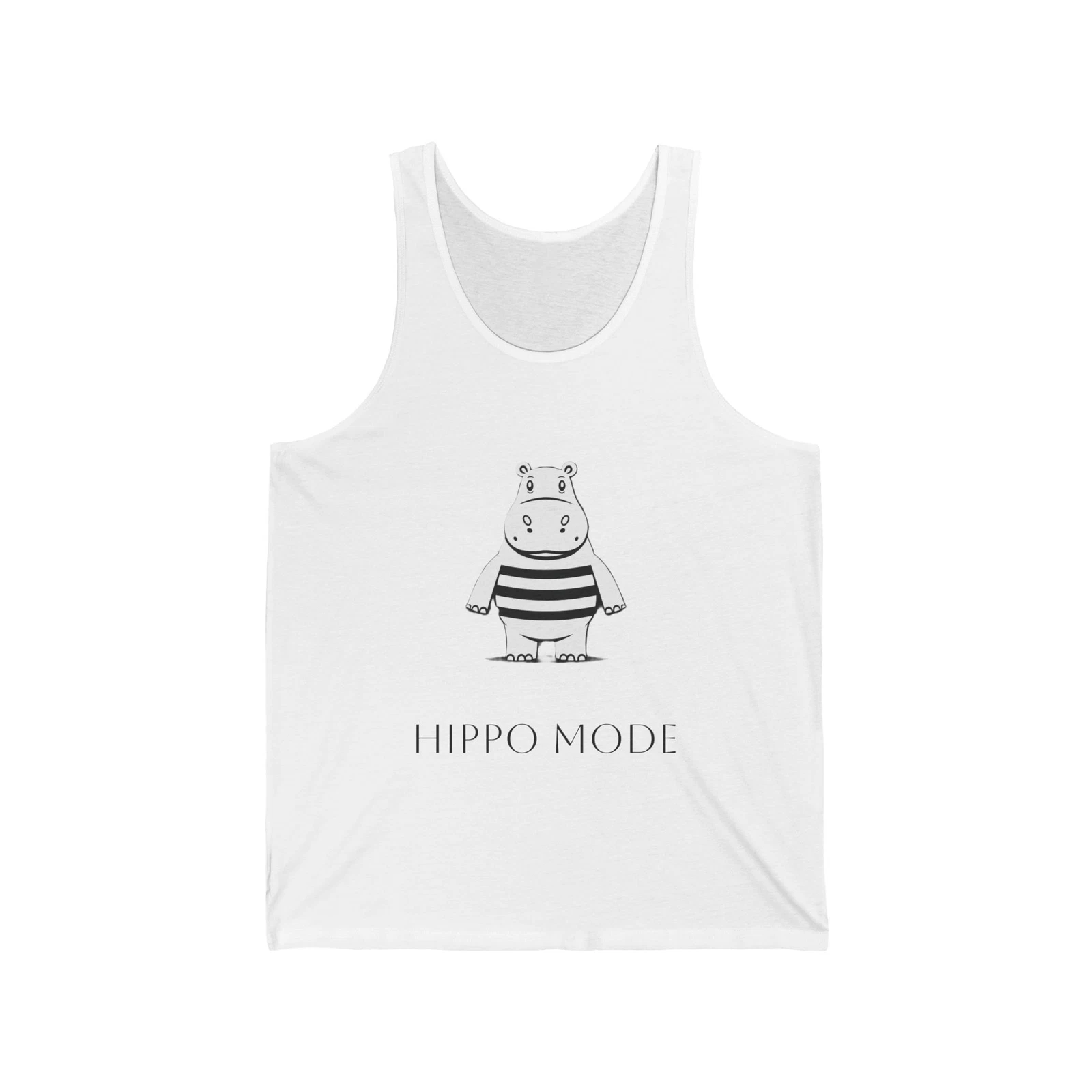 Hippo Mode Unisex Jersey Tank - Playful Casual Wear for Animal Lovers