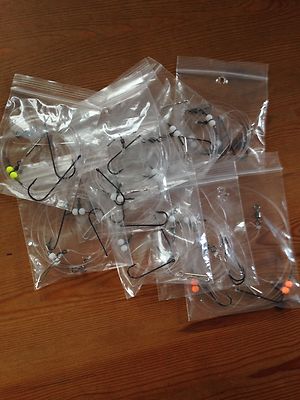 20 hochwertige 2 Haken Flapper Rigs zum Strand-/Stegangeln