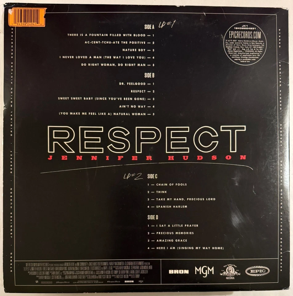 JENNIFER HUDSON – RESPECT - VINYL 2XLP LIMITED GOLD MARBLE - VG+ - A20 - Image 2 of 2