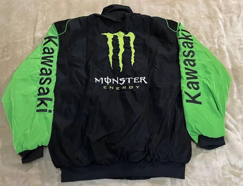 Unisex Adults Kawasaki F1 Team Racing Embroidery Cotton Padded Zip Jacket Black! - Picture 6 of 17