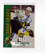ALEX FORMENTON autographed SIGNED '17/18 LONDON KNIGHTS team crd OTTAWA SENATORS