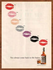 1990 Jim Beam Bourbon Whiskey Vintage Print Ad/Poster Lipstick Man Cave Bar Art