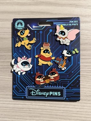 Disney Parks Trading Pins Robot Characters Set Of 6 Goofy Pluto Chip Dale NWT