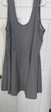 Bobbie Brooks Womens Sz 3X Sleeveless Tank Dress Black White Polka Dot Print 