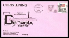 USS GEORGIA SSBN-729 CHRISTENING NOV 6 1982 GROTON CT NAVAL CACHET BX2