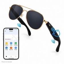 AI Smart Glasses ChatGPT Touch Control Bluetooth 5.4 Music Polarized Sunglasses