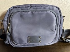 BearPaw GRAY Crossbody Purse Bag Full Zip Removable Strap