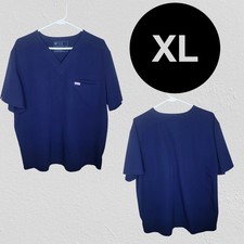 FIGS Leon Scrub Top Blue XL V-Neck FIONx Technical Collection Shirt