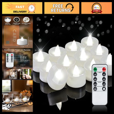 12pcs Flameless LED Tea Lights with Remote  Timer - 400 Hours Flickering Batte