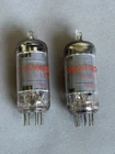 Pair 1962 Sylvania 6AU6A tubes Motorola labeled with large D getters Matched