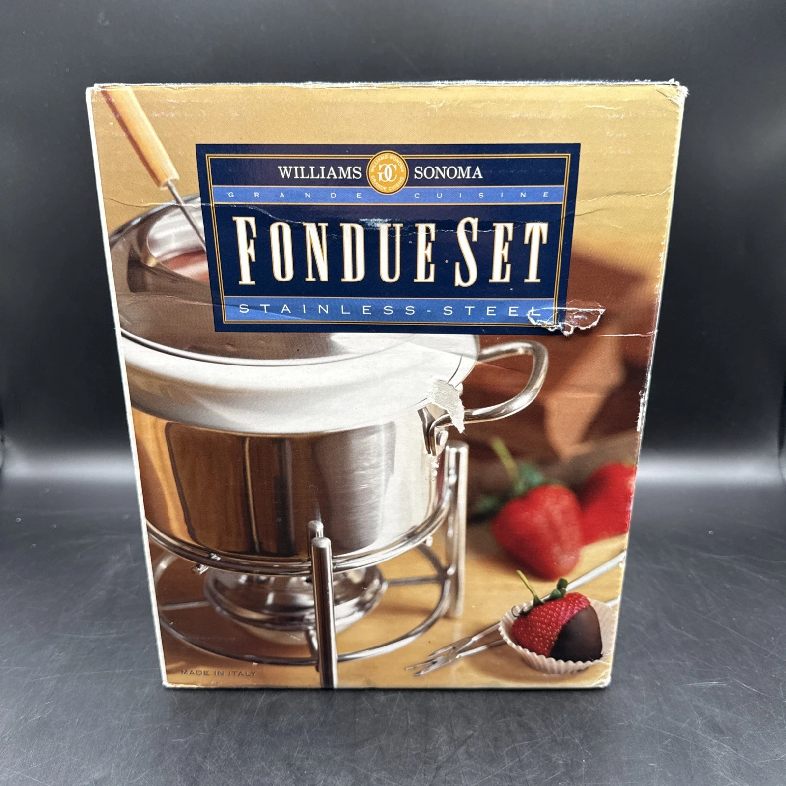 Vintage Williams Sonoma Fondue Set Stainless Steel Made In Italy Ruffoni