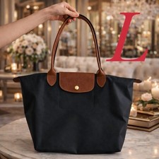 NWT LONGCHAMP Le Pliage Original Black Tote Shoulder Bag L Size Folding Outlet