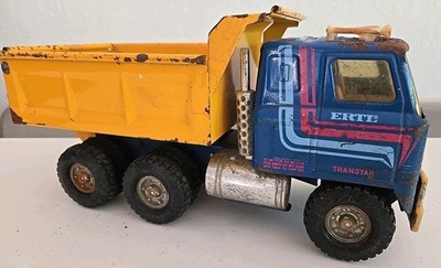 Vintage ERTL Transtar Blue & Yellow Pressed Steel Dump Truck Parts Repair