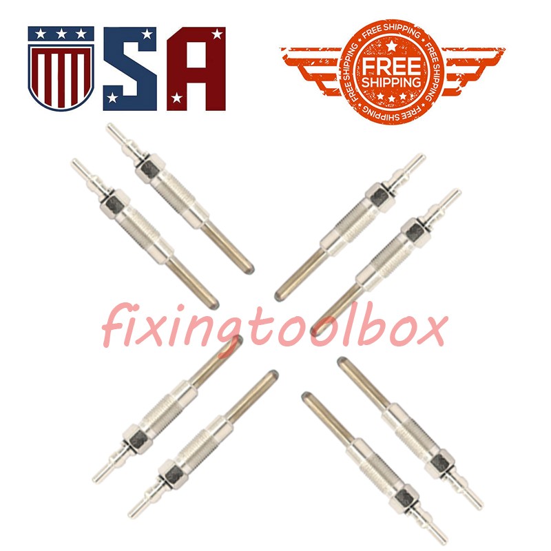 F2TZ12A342A Set of 8 Glow Plugs 1807917C1 Fits 1988-1994 Ford F250 F350 IDI 7.3L