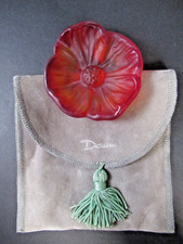 Daum France Pate de Verre Cactus Flower 2.5" Red Crystal Bowl Dish