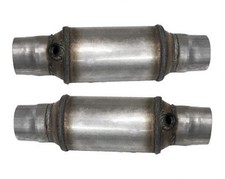 Universal Round OBD II 15 Inch 1.75 ID (2) Catalytic Converters Made in USA