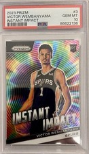 PSA 10 2023-24 Panini Prizm Instant Impact Victor Wembanyama Silver Prizm Rookie