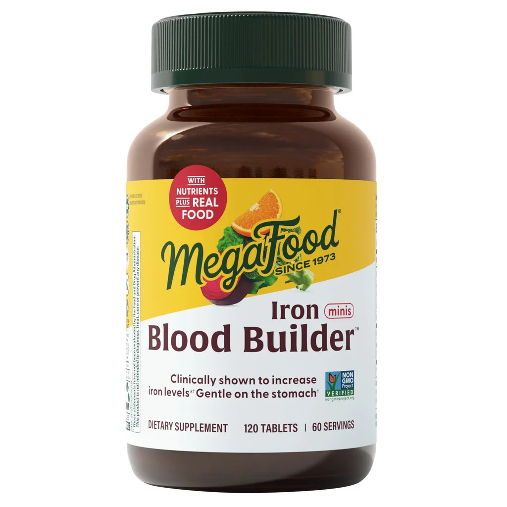 MegaFood Blood Builder Iron Minis 120 Tablets Iron Supplement Vegan EXP:08/2027