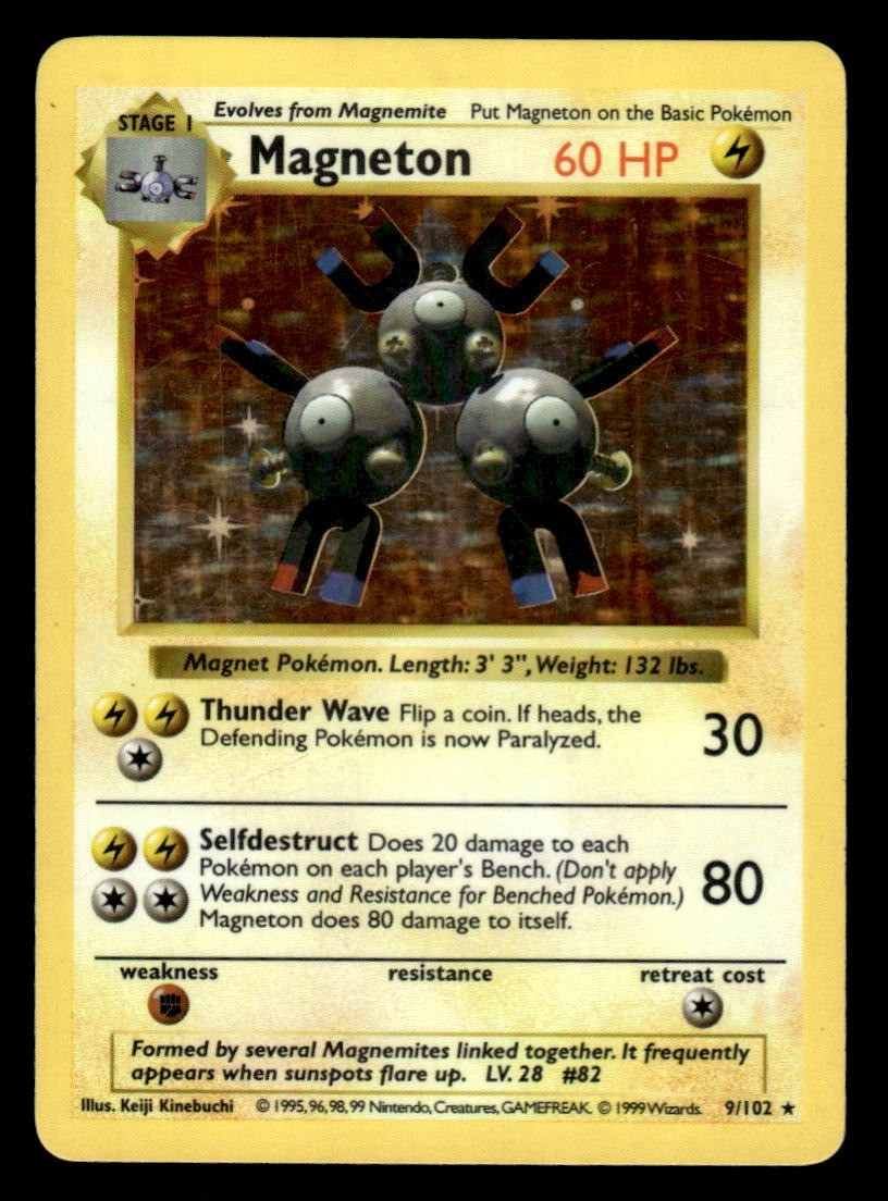 Pokemon TCG Base Set (Shadowless) #009/102 Magneton LP