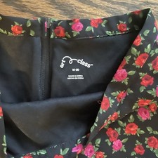 Art Class Girl's Floral Print Skirt Size M 8 Black