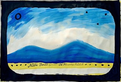 Eternal Loyalty: Hachikō in Yellow Reverie 15x22 inch by artt NIDHI B AGARWAL