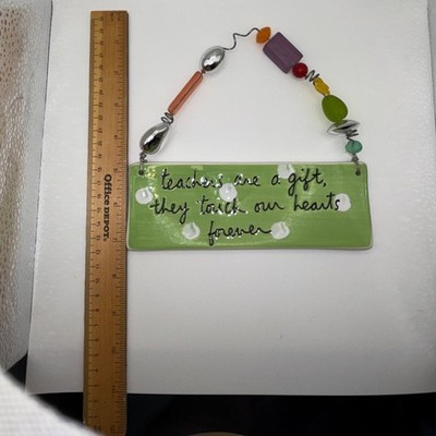 Department 56 Sandra Magsamen Hanging Ceramic Quote Plaque Green/White 53244