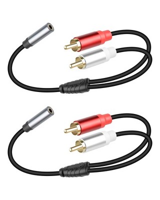 RCA to 3.5mm Aux Cable,3.5mm to 2 RCA Stereo Audio Y Splitter Cable,1/8 Femal...