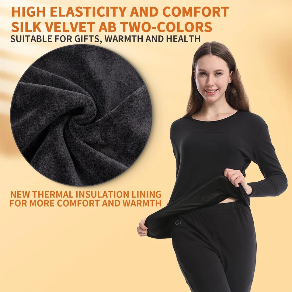 Juego de ropa interior térmica térmica de grafeno 20 zonas de calefacción, forrada de vellón suave, AP... Foto 3 de 4