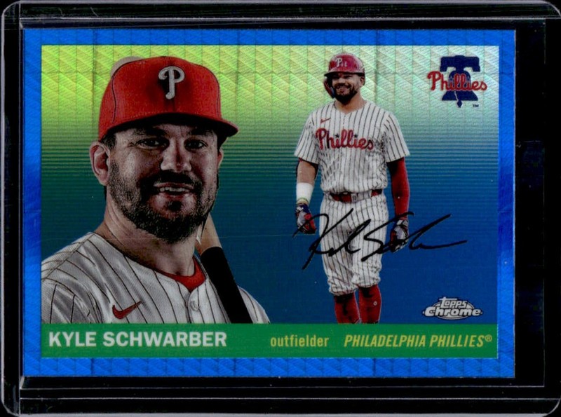 2025 Topps Chrome Platinum Kyle Schwarber Blue Prism Refractor Retail #175