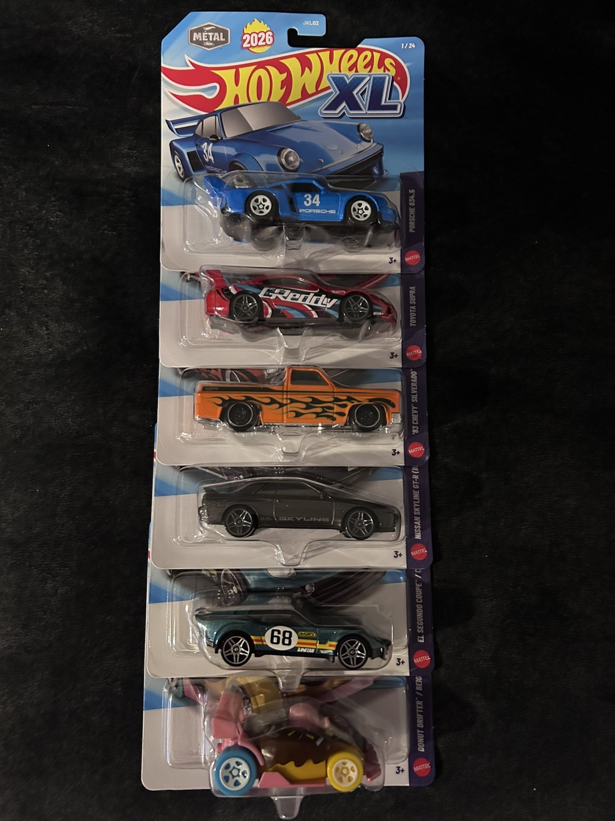 New 2026 Hot Wheels XL Mix 1 Full Set (Porsche Supra GTR Chevy Donut El Segundo)