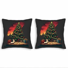 Set of 2 18x18in Throw Pillow Covers - Festive Christmas Design