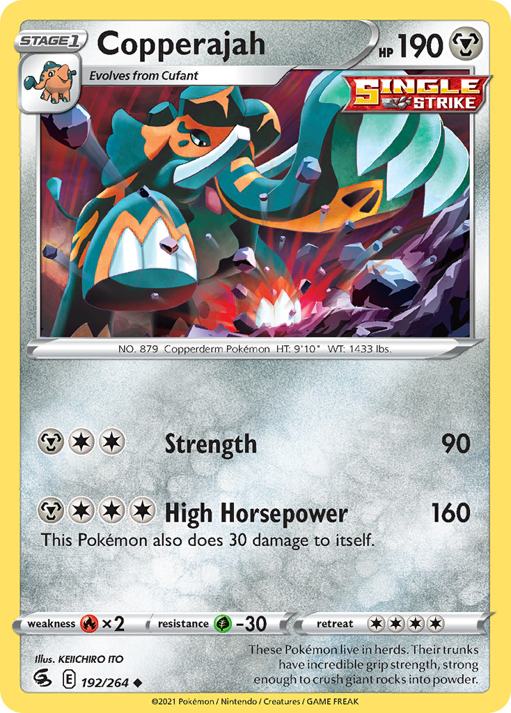 Copperajah 192/264 Uncommon Fusion Strike Pokemon Near Mint