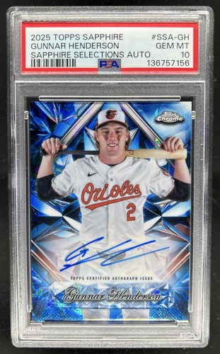 2025 Topps Chrome Sapphire Gunnar Henderson Selections Auto #SSA-GH PSA 10