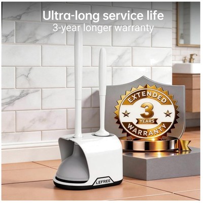 2-in-1 Toilet Brush & Plunger Set with Silicone Bristles