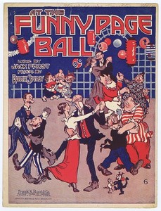 Funny Page Ball - 1918 - full folio size - comic interest - lyrics mention many