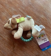 Mary Meyer Taggies Buddy Dog Teether Rattle 6 Plush Teething Ring Taggies