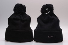 Nike Winter Knit Beanie Cuffed Pom Hat Black Acrylic Warm Adult Unisex New