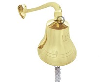8 Inch Wall Mounted Hanging Nautical Ships Bell Solid Brass Ship Bell Beautiful