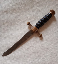 Antico tagliacarte/pugnale con elsa in bronzo - primi  '900