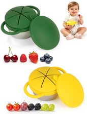 2 Pack Stainless Steel Snack Cups for Toddlers Spill Proof Baby Snack Contain...